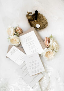 Timeless Classic White and Gray Wedding Invitation Suite | Tampa Bay Wedding Stationery A&P Design Co