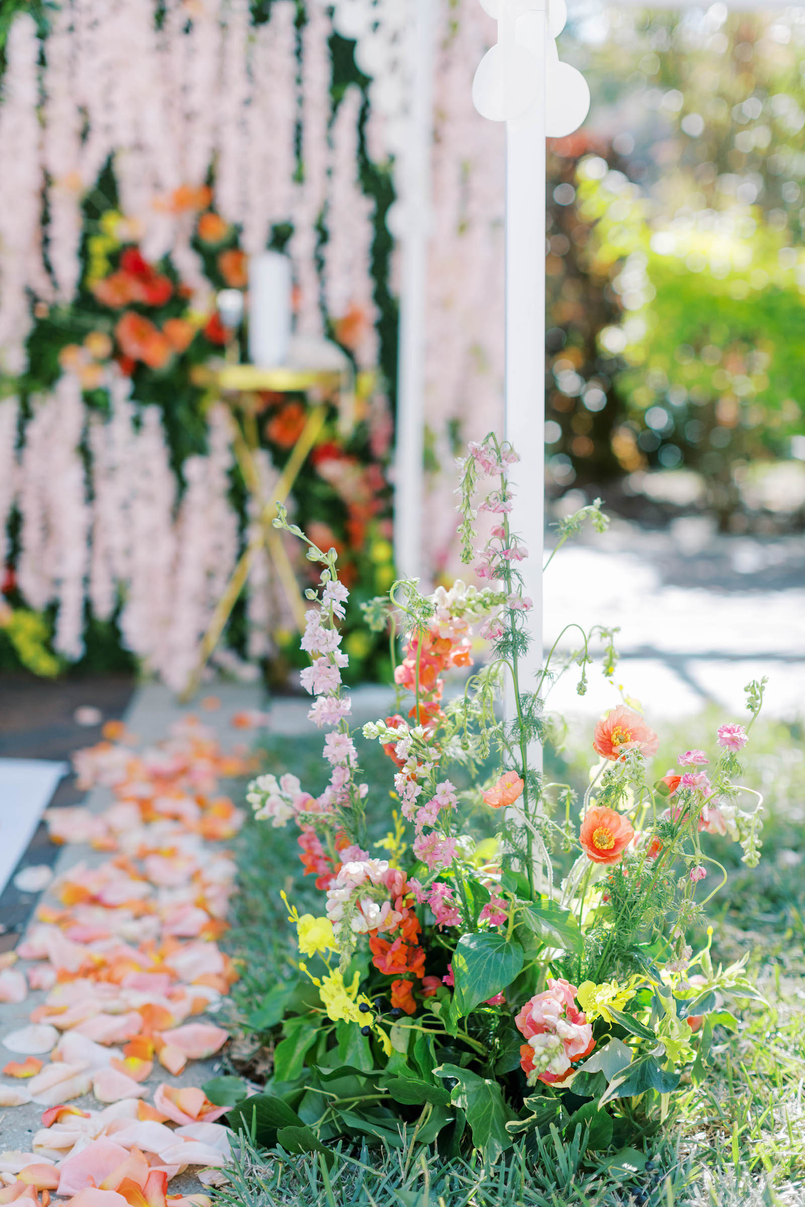 Floral, Pale Pink, and Orange Floral Detailing with Greenery | Wedding Planner St. Petersburg Parties a la Carte