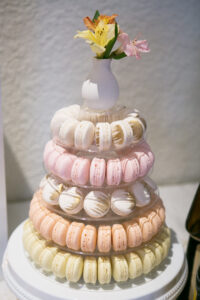 Five Tier Macaroon Tower Wedding Dessert in Pastel