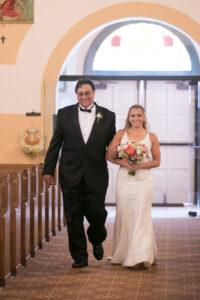 Father of the Bride Walking Bride Down the Aisle Portrait | Carrie Wildes Photography