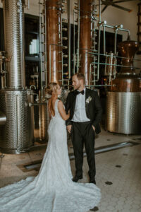 Bride and Groom Industrial Wedding Portrait | Urban Stillhouse St. Petersburg Wedding Venue