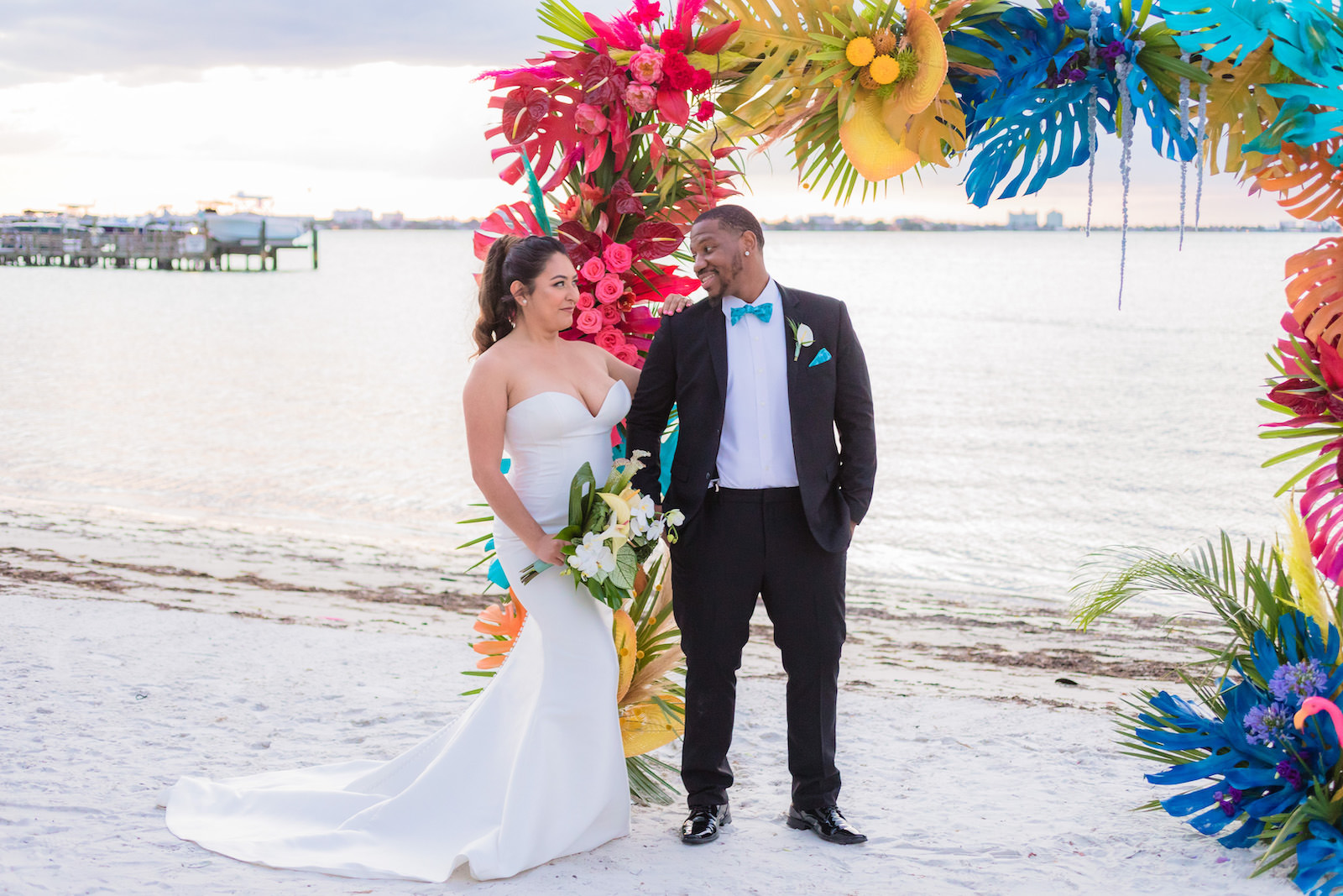 Bride and Groom Wedding portrait | Isla Del Sol Florida Wedding Ceremony St. Pete Beach