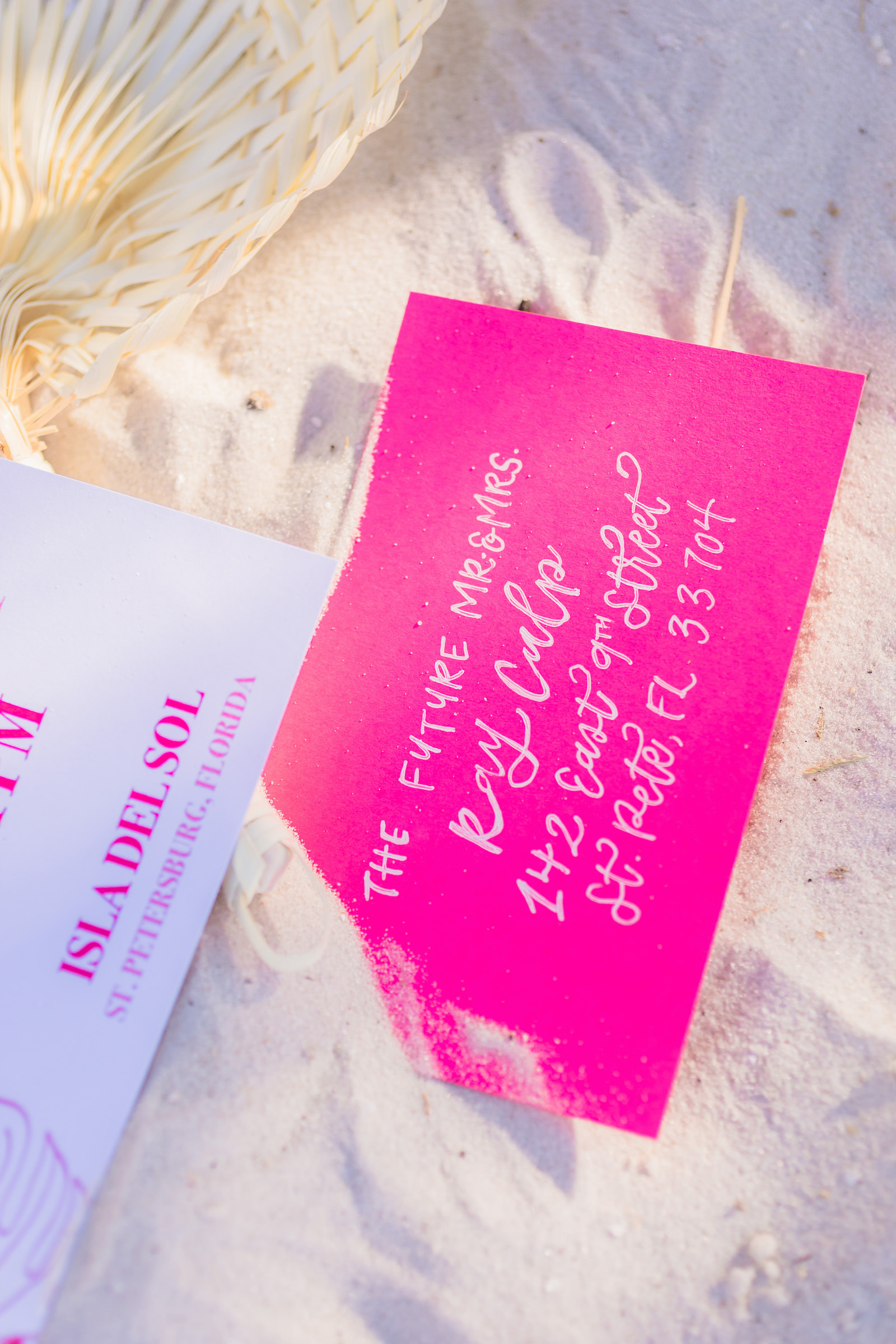 Hot Pink Funky Tropical Wedding Invitations