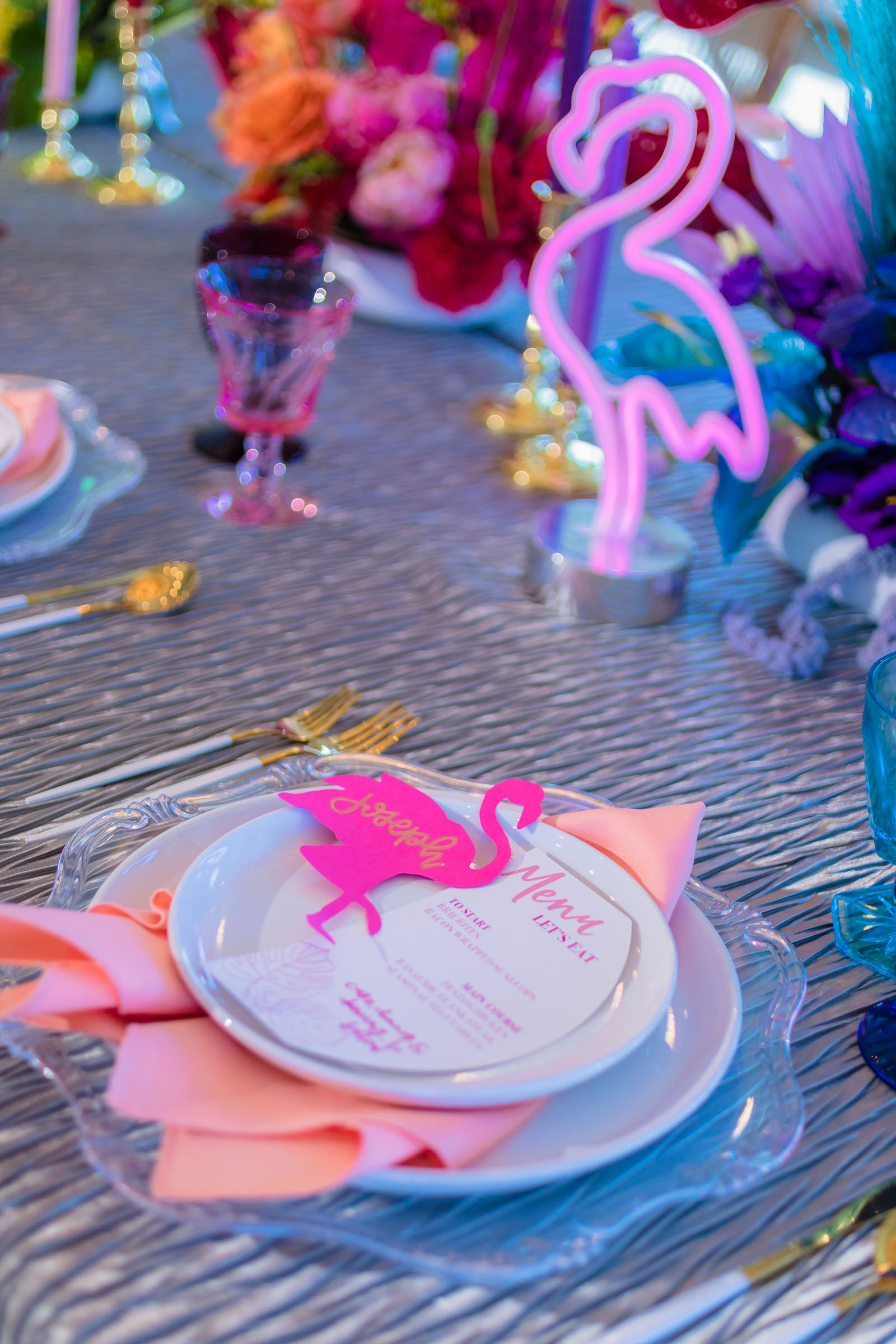 Flamingo Hot Pink Inspired Place Setting | Wilder Mind Events