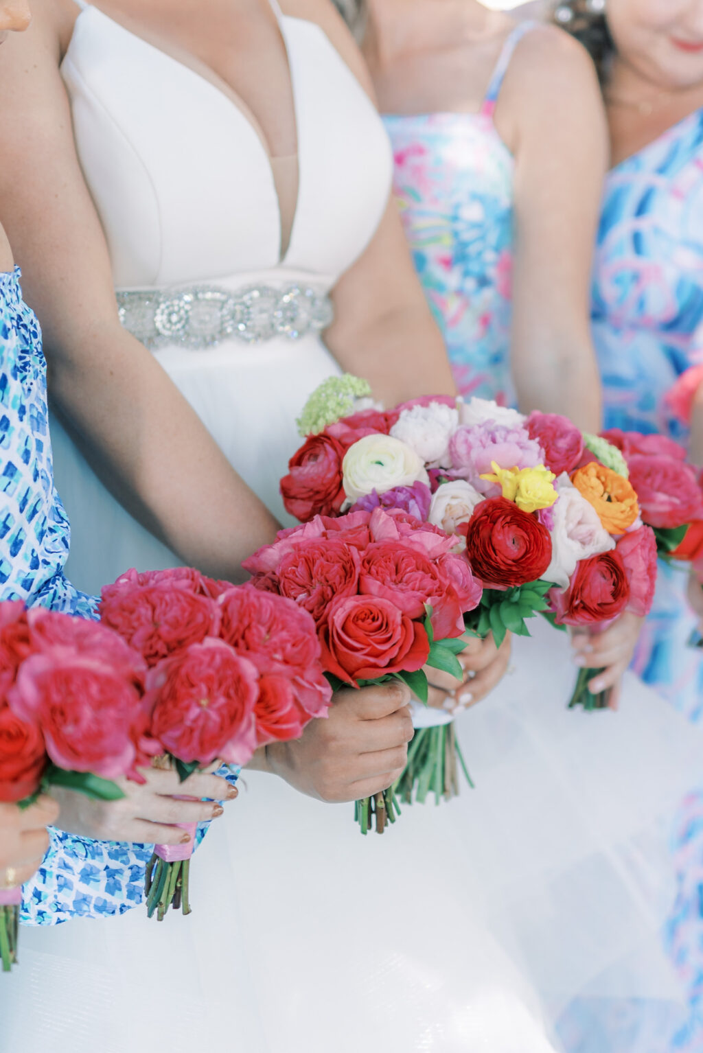 Bright and Vibrant Lilly Pulitzer Inspired Bridesmaids and Bridal Bouquet | Stella York Dress | Lilly Pulitzer