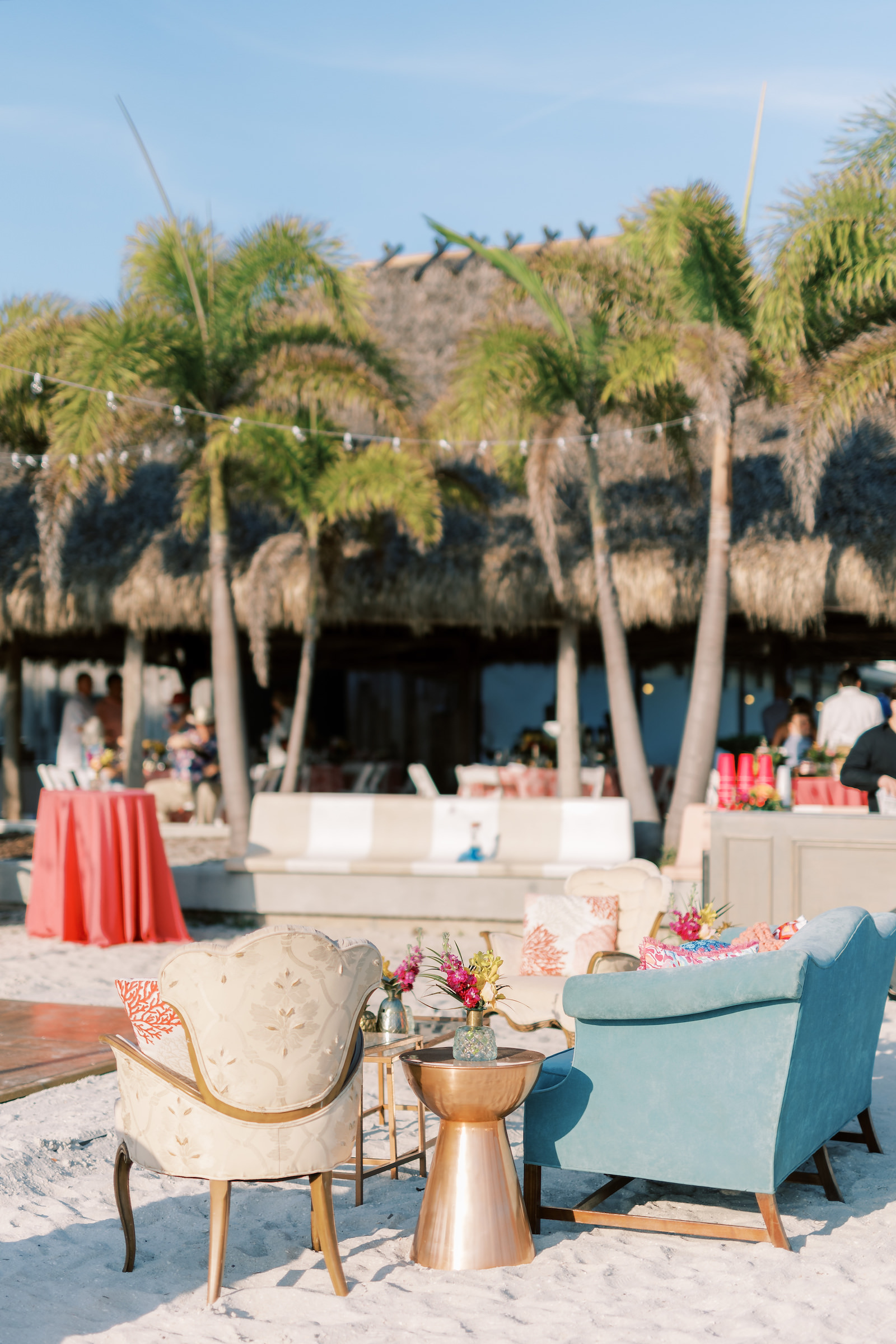 Vibrant Beachfront Outdoor Lilly Pulitzer Inspired Wedding Reception | Postcard Inn on the Beach