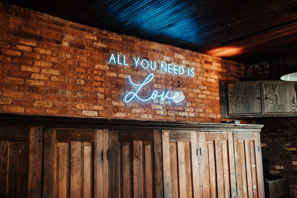 "All You Need is Love" Neon Wedding Sign Ideas | Spark Wedding Events