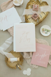 Modern Pink and Gold Wedding Invitations