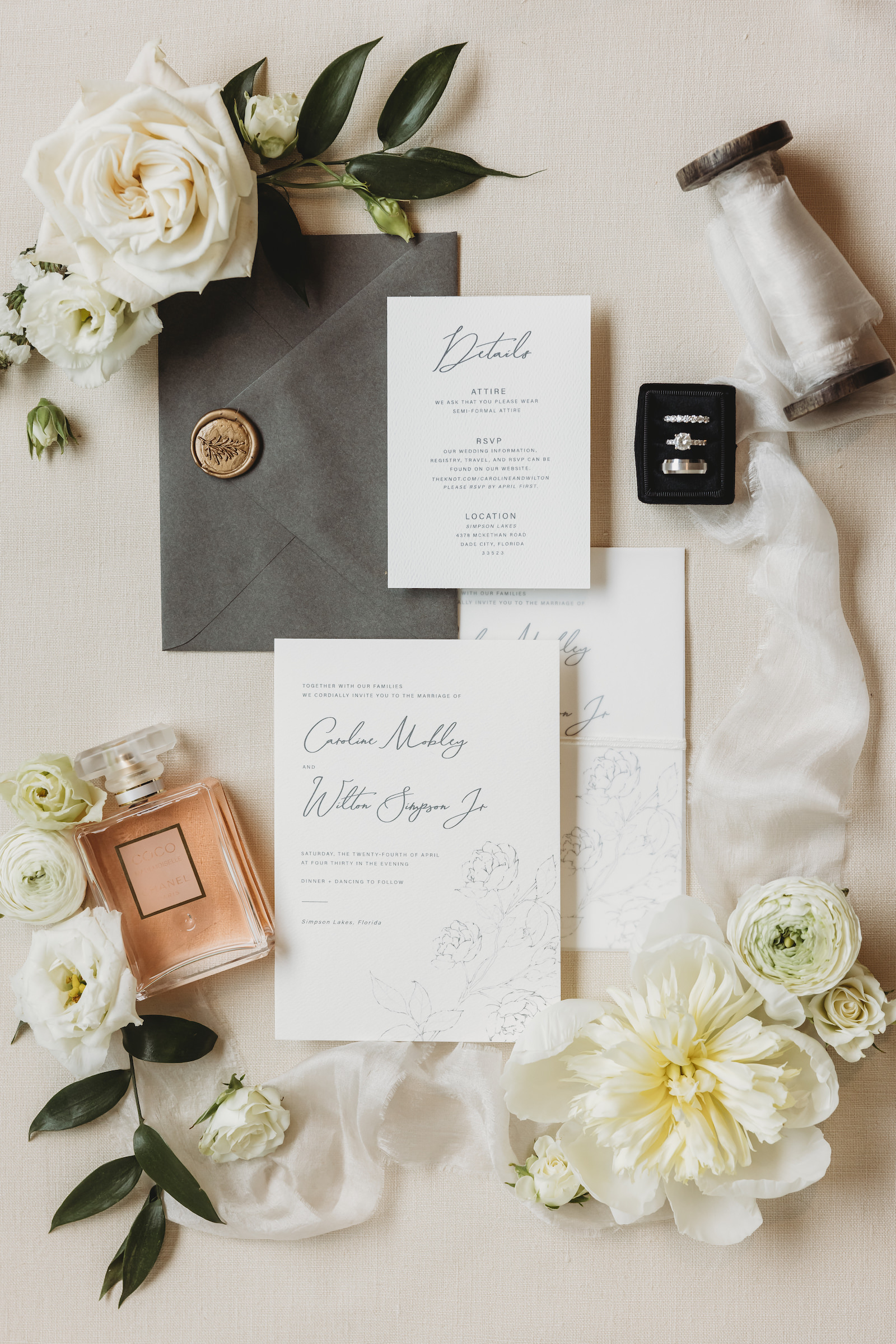 Gray and White Classic Wedding Invitation Suite, Bridal Accessories