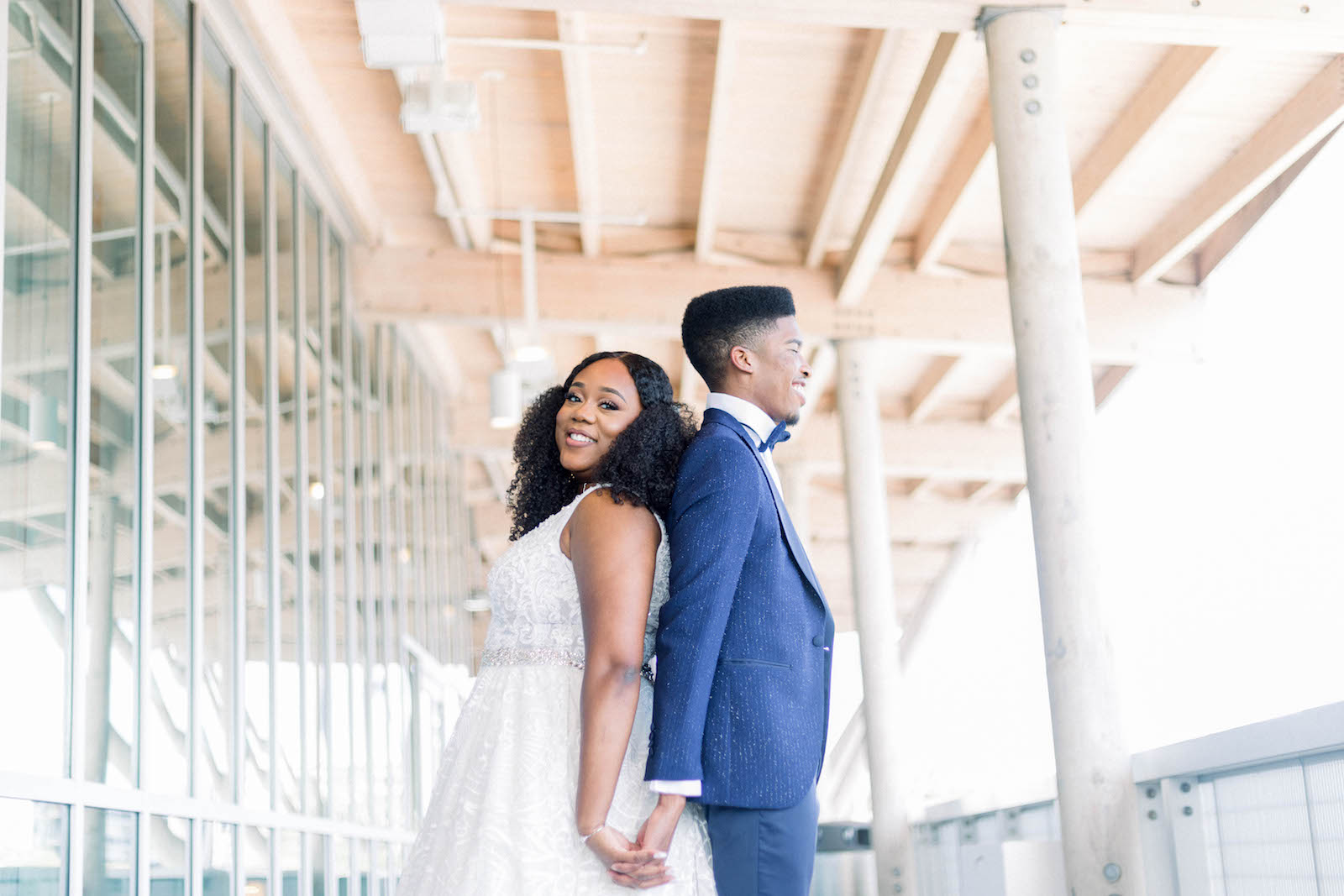 Bride and Groom First Look Wedding Portrait