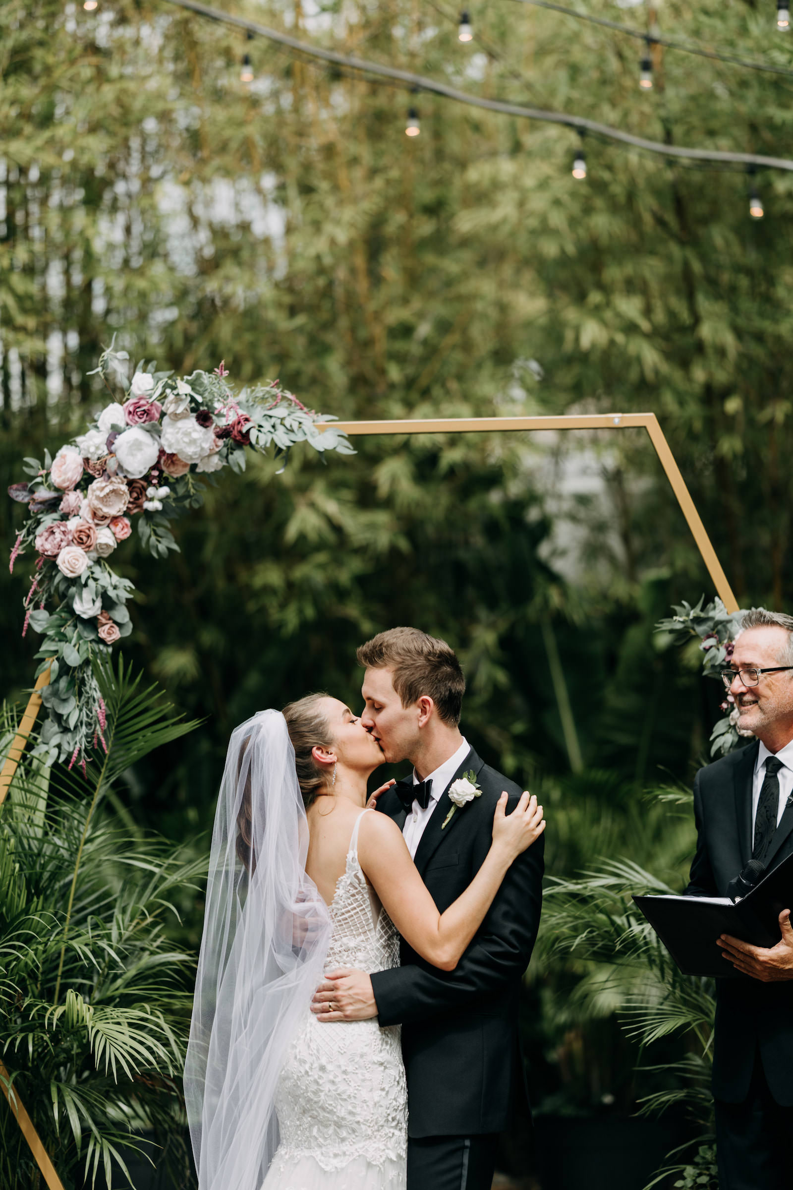 Bride and Groom First Kiss Portrait | Tampa Florida Wedding Photographer Amber McWhorter Photography | Florida Wedding Venue Nova 535