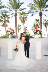 Bride and Groom Wedding Portrait | Florida Hotel Wedding Venue Wyndham Grand Clearwater Beach | Florida Wedding Photographer Limelight Photography
