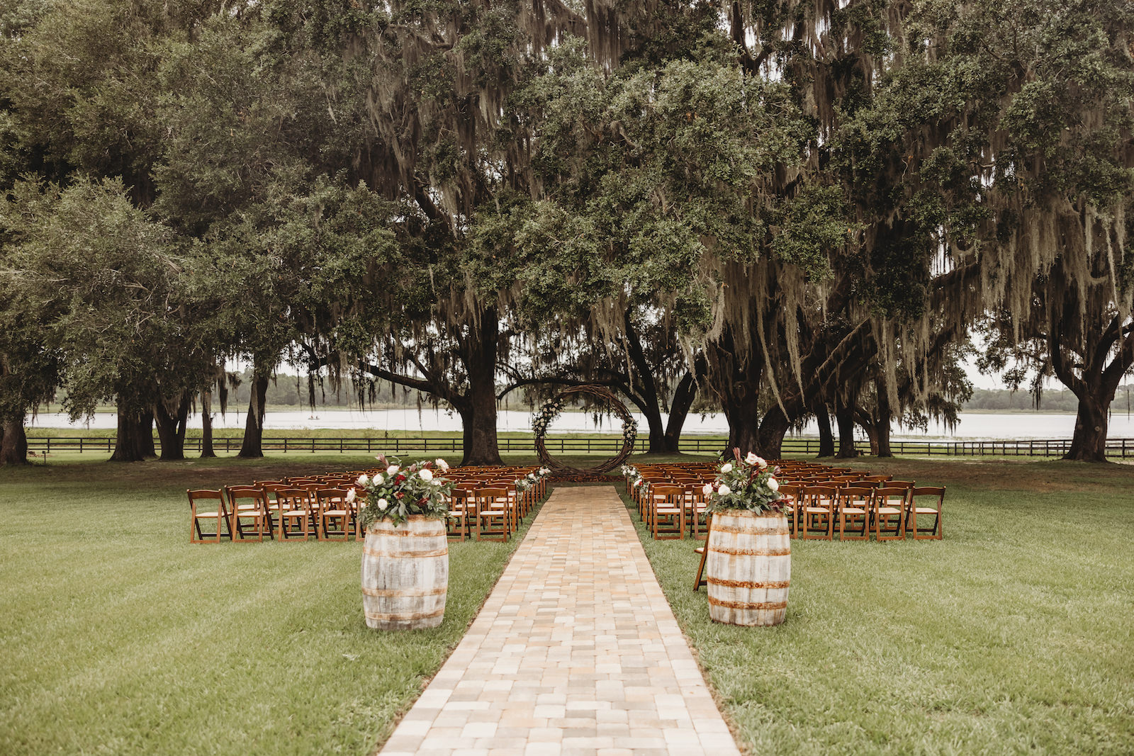 Rustic Wine Wedding Barrels Farm Wedding Ceremony | Covington Farm