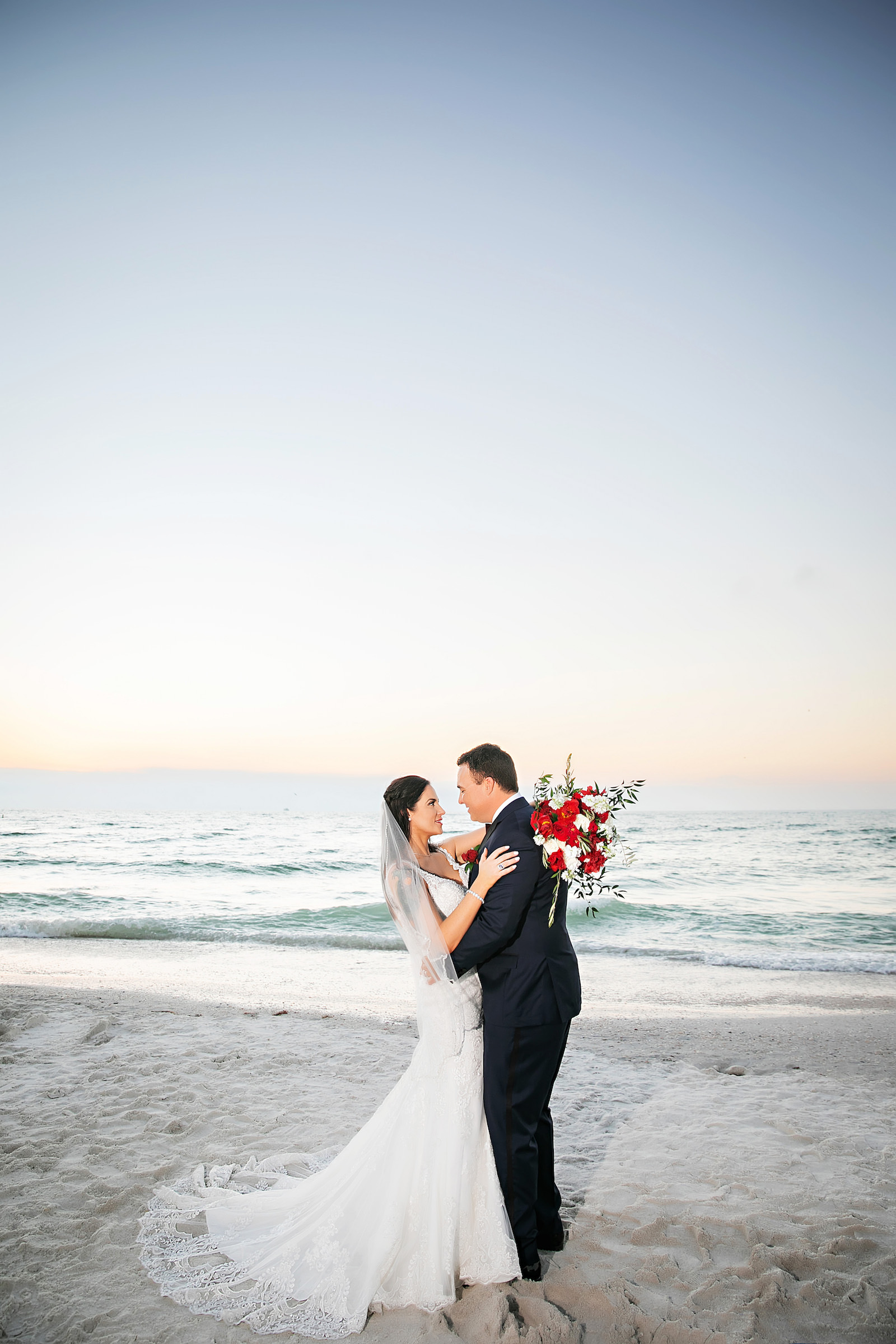Bride and Groom Wedding Portrait | Florida Hotel Wedding Venue Wyndham Grand Clearwater Beach | Florida Wedding Photographer Limelight Photography