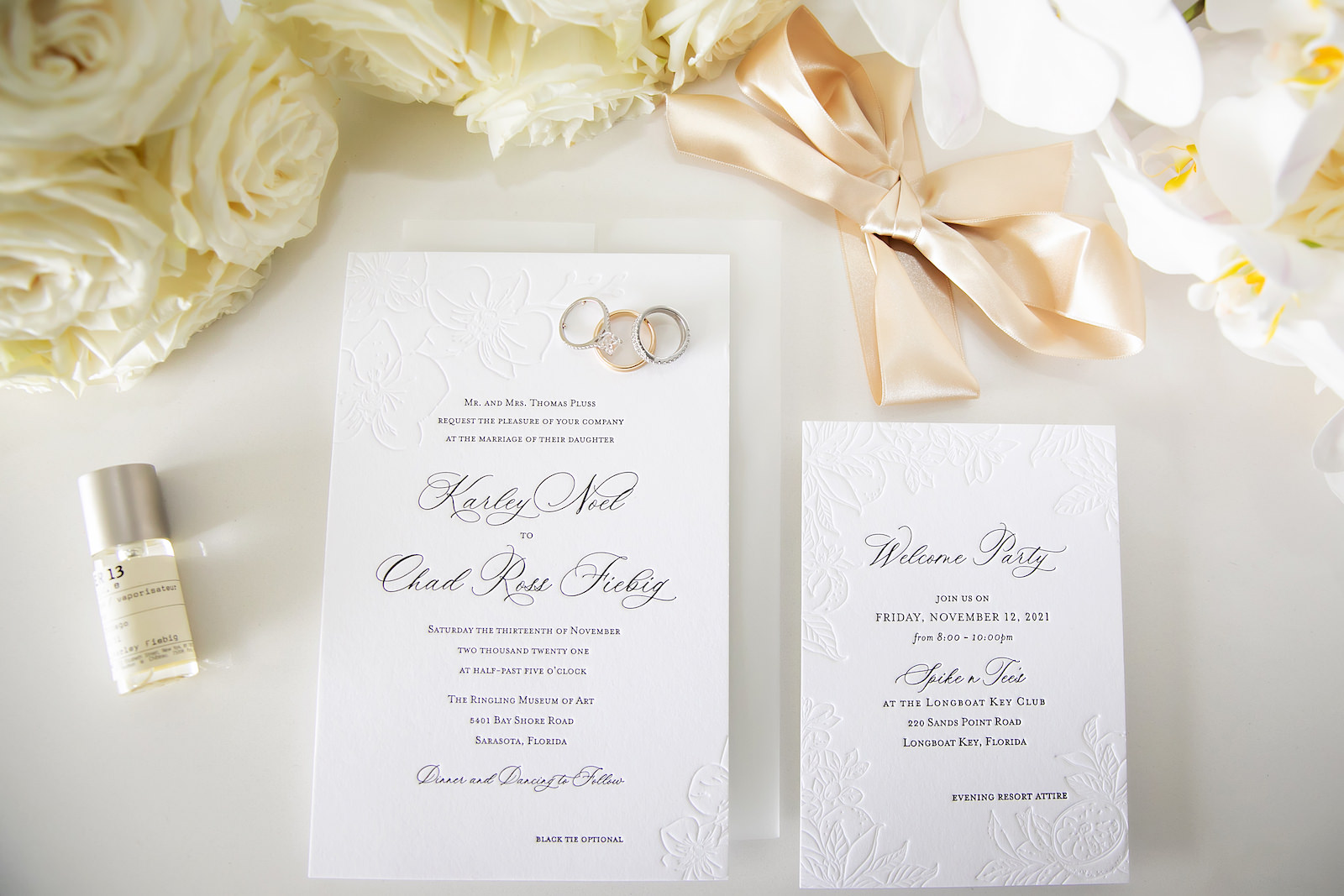 Black and White Luxurious Letter Press Formal Wedding Invitation | Tampa Bay Wedding Stationery A&P Design Co | Sarasota Wedding Photographer Limelight Photography