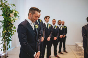 Groom Emotional Reaction Before Bride Walks Down the Wedding Ceremony Aisle