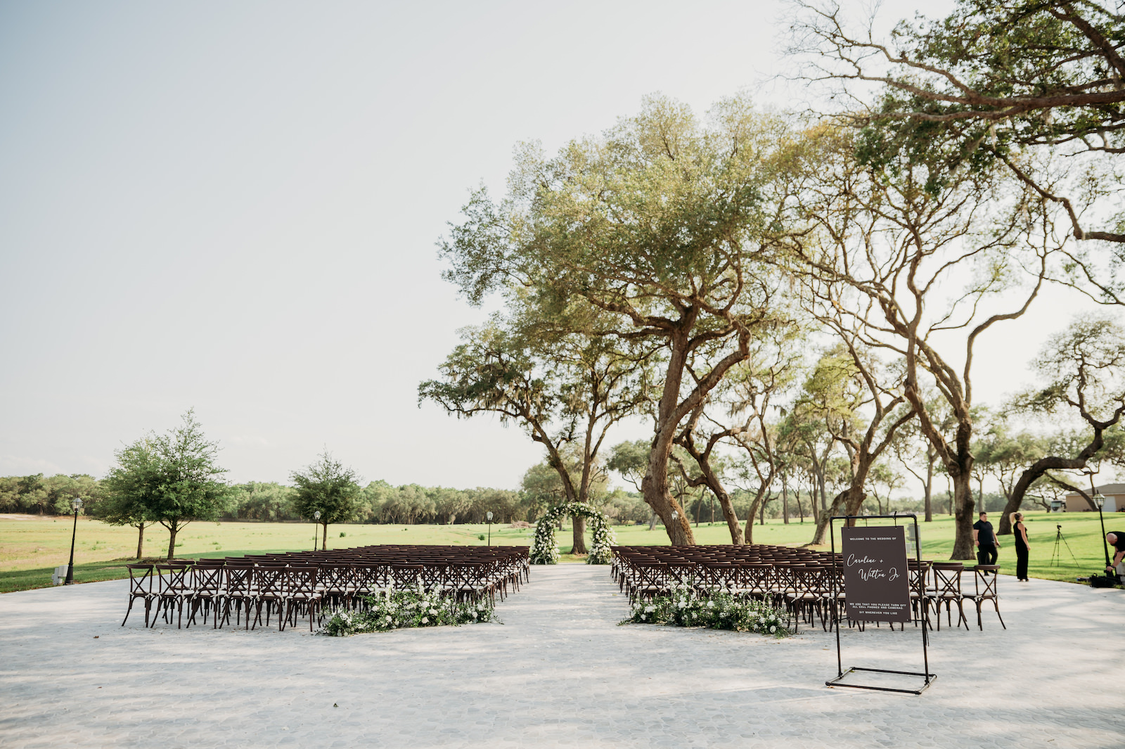 Classic Outdoor Wedding Ceremony Decor, Greenery and White Floral Arch | Tampa Bay Rustic Wedding Venue Simpson Lakes
