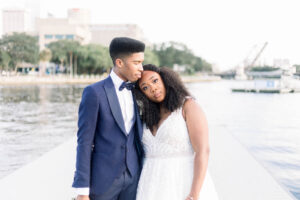 Bride and Groom Downtown Tampa Wedding Portrait