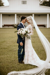 Bride and Groom Intimate Forehead Touch Wedding Portrait | Tampa Venue the Covington Farm