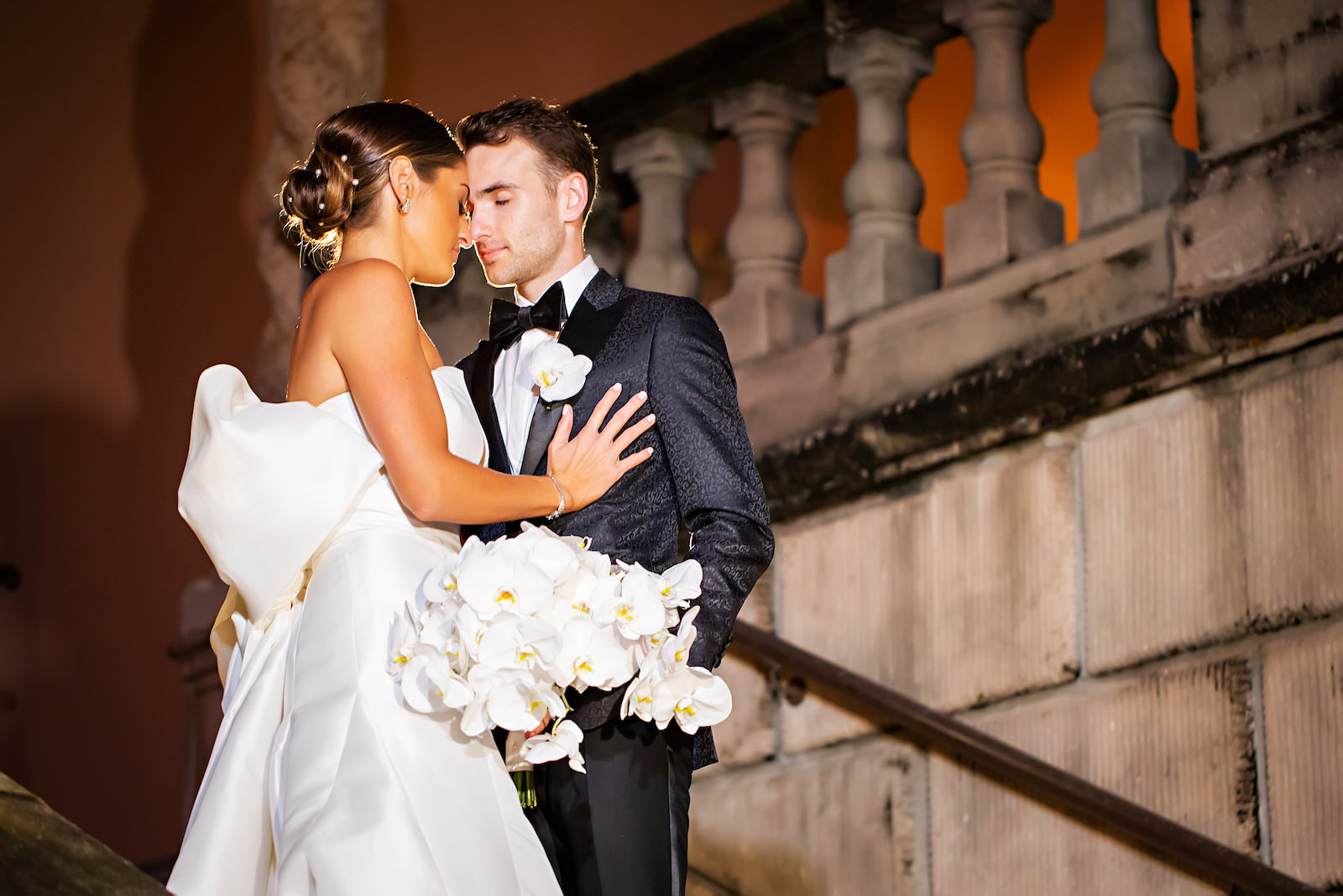 Luxurious Modern Chic Bride and Groom Wedding Portrait | Tampa Bay Wedding Photographer Limelight Photography