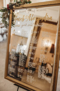 Gold Frame and Mirror Rustic Wedding Seating Chart