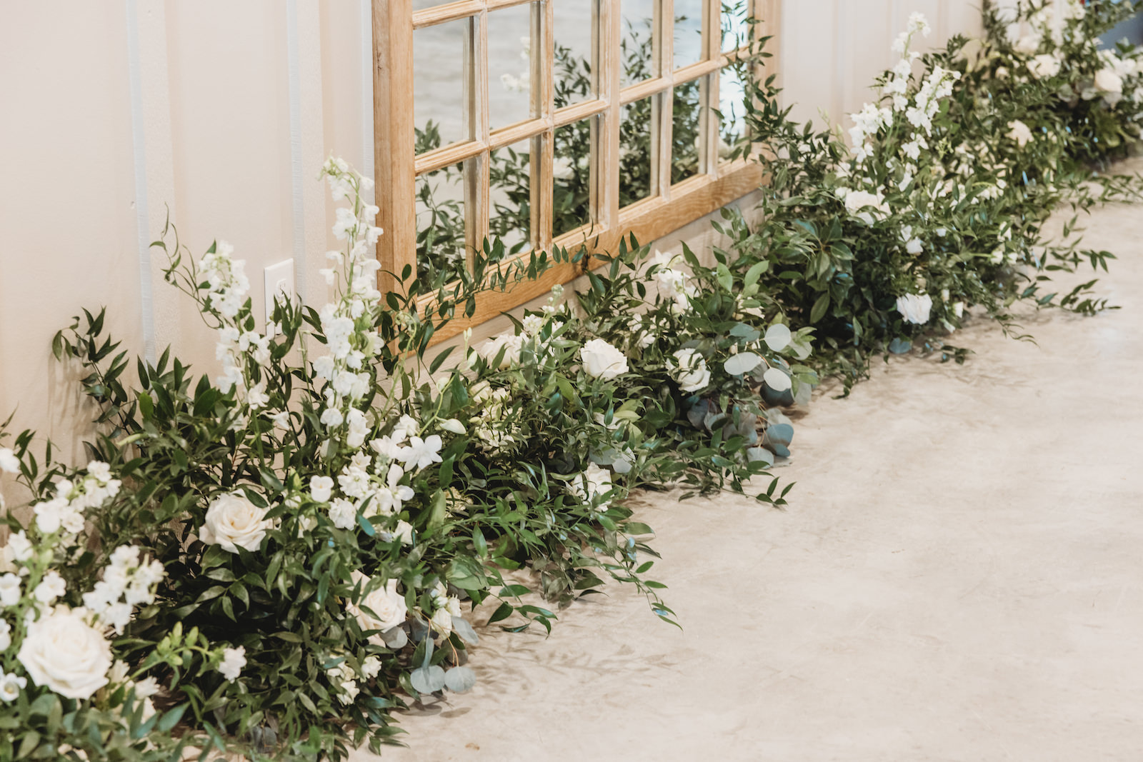 Classic Lush White Roses and Greenery Lush Wedding Floral Arrangements