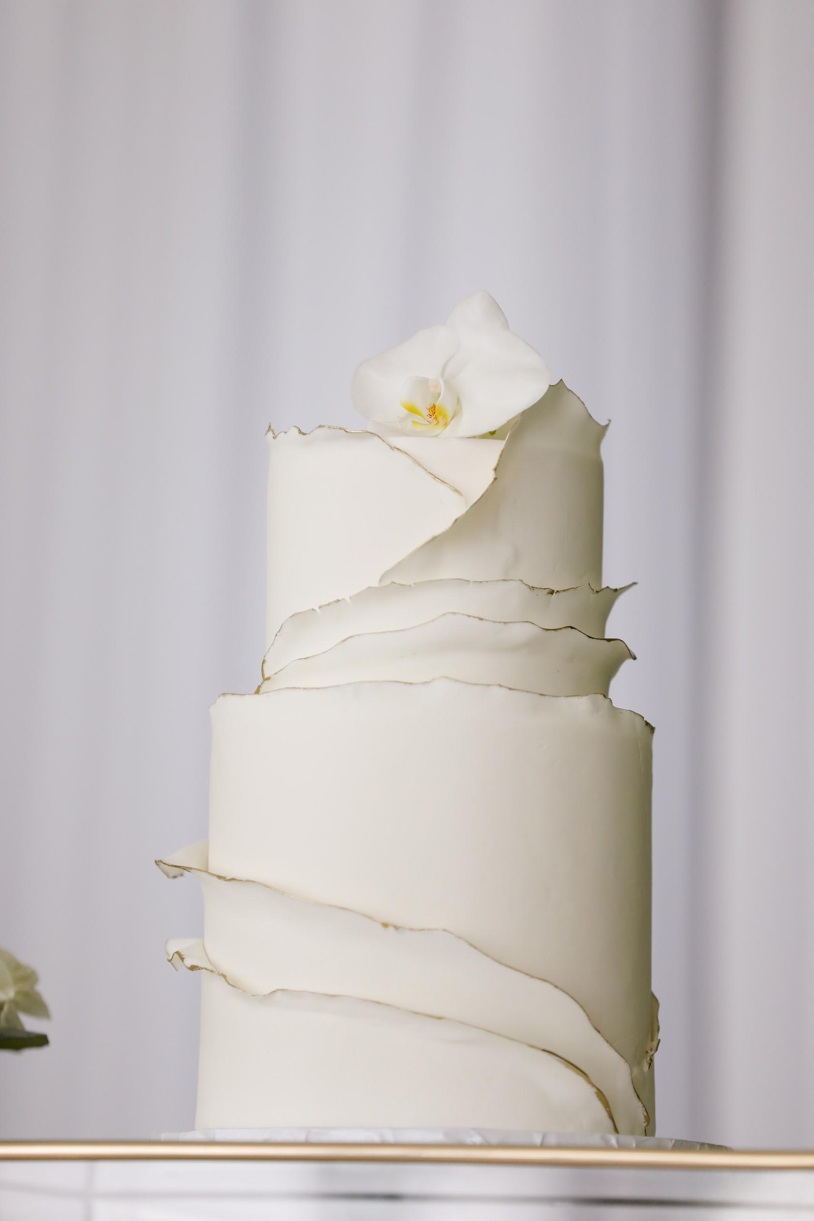 Classic and Elegant Two Tier Wedding Cake with Calla Lily on Top