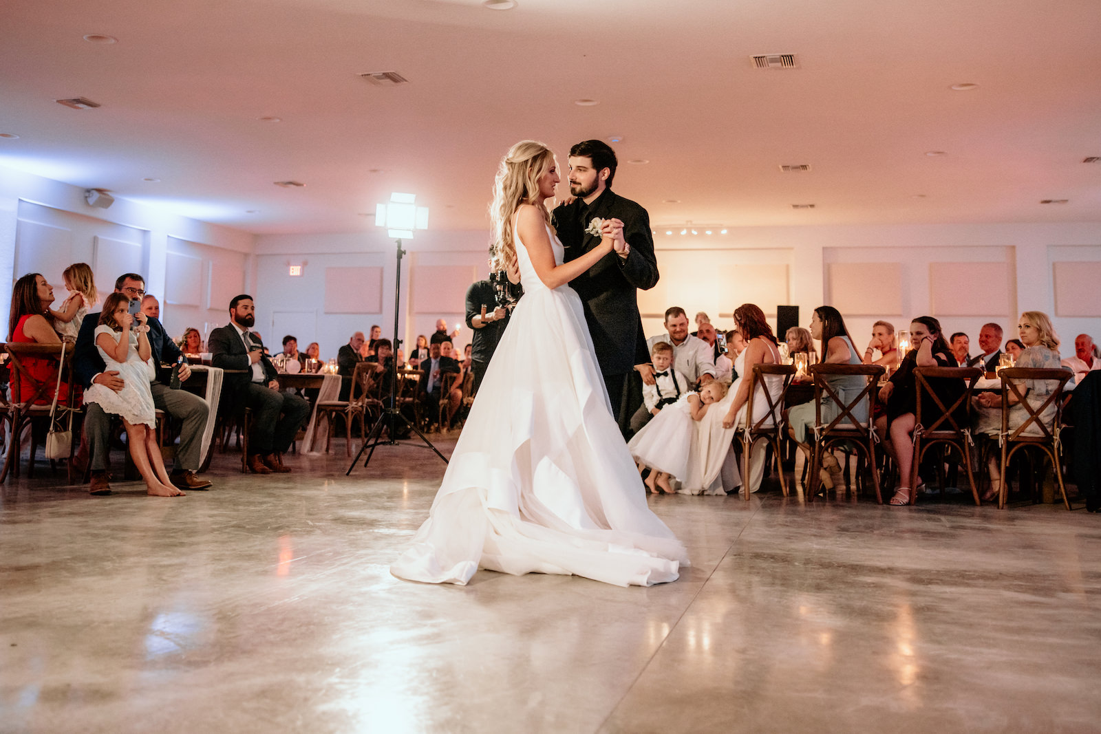 Classic Bride and Groom First Dance Wedding Reception Portrait