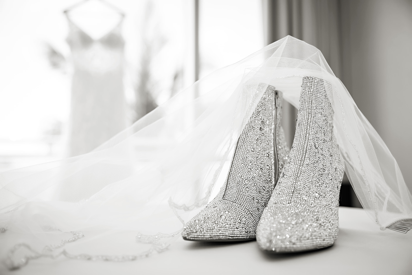 Rhinestone Betsy Johnson Wedding Booties with Veil | Florida Wedding Photographer Limelight Photography