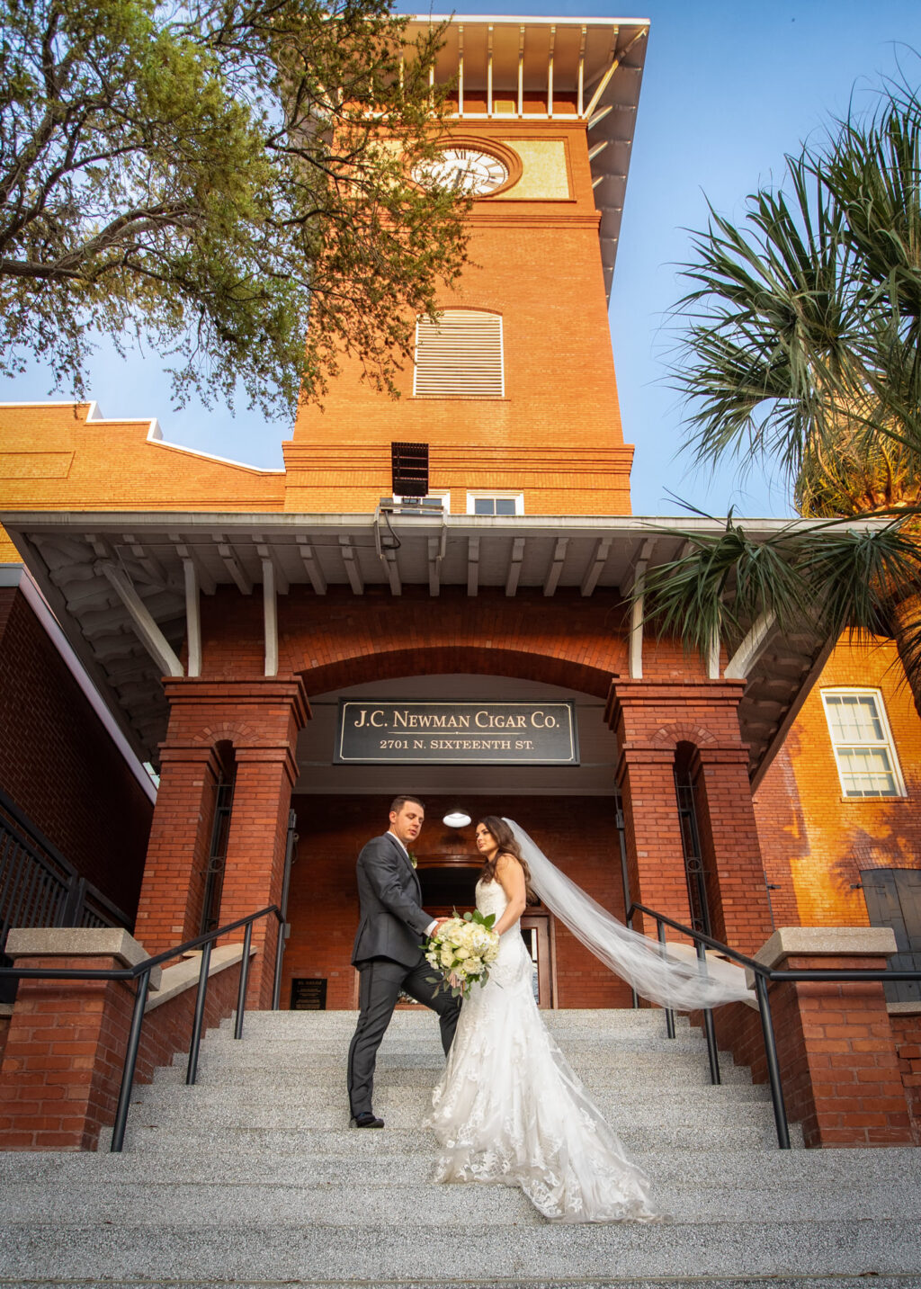 Bride and Groom Wedding Portrait | Ybor City Wedding Venue J.C. Newman Cigar Co.