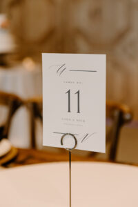 Modern Boho Wedding Reception Decor, White and Black Cardstock Table Number