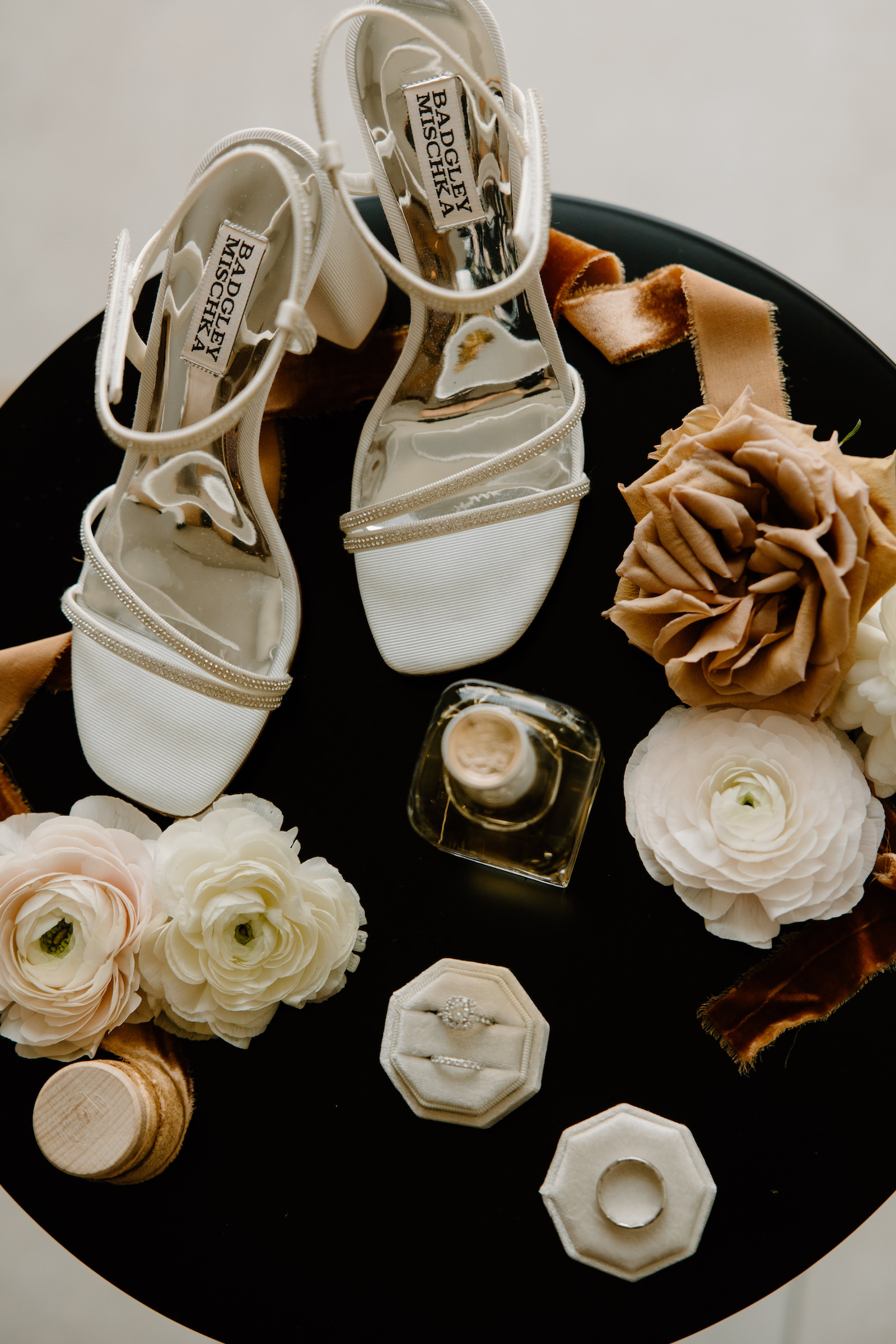 Neutral Modern Boho, Bridal Accessories, White Badgley Mischka Sandal Wedding Strappy Heels