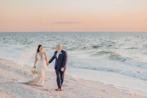 Bride and Groom Florida Beach Wedding Portrait