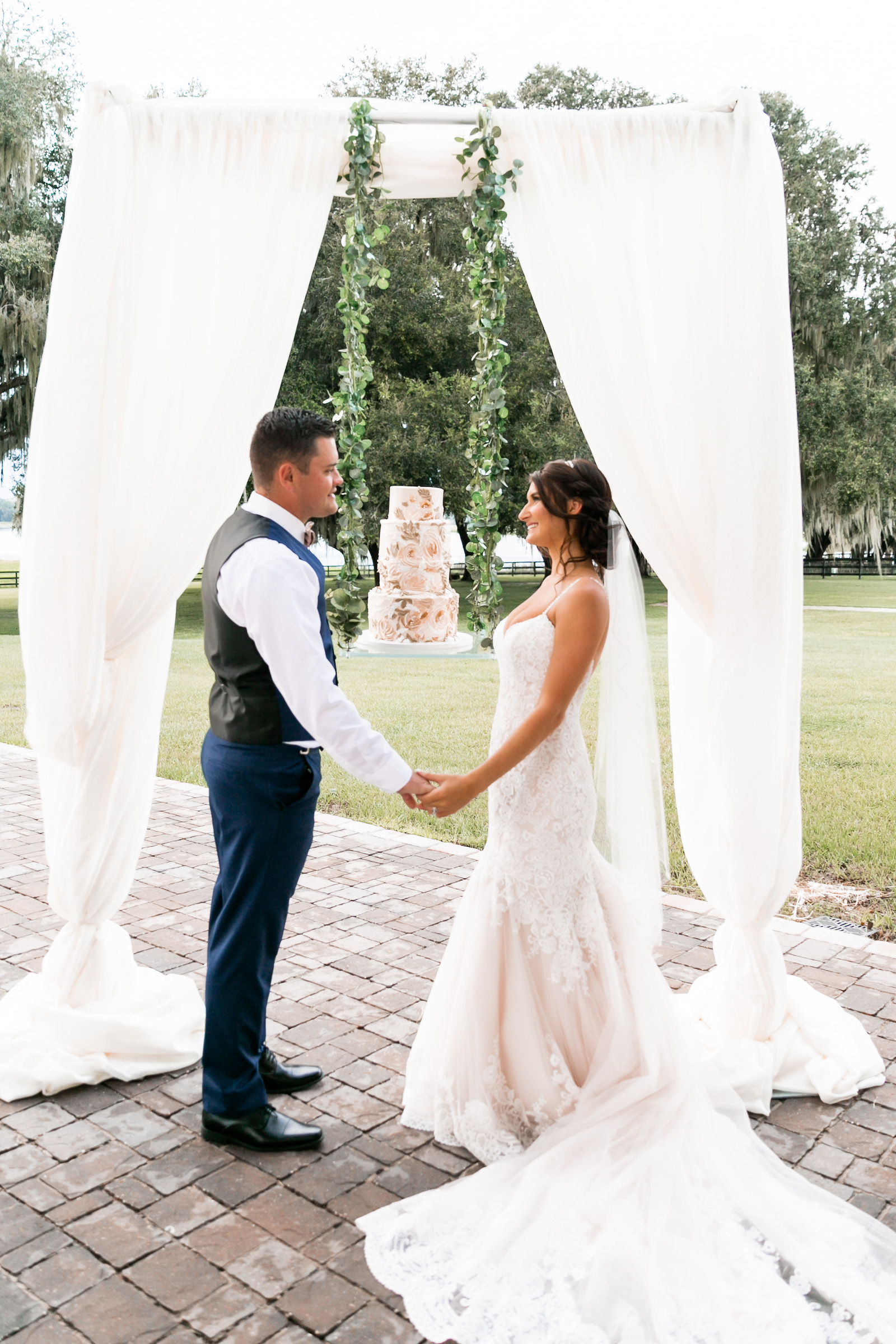 Bride and Groom Intimate Rustic Wedding Portrait | Florida Rustic Wedding Ceremony Covington Farms