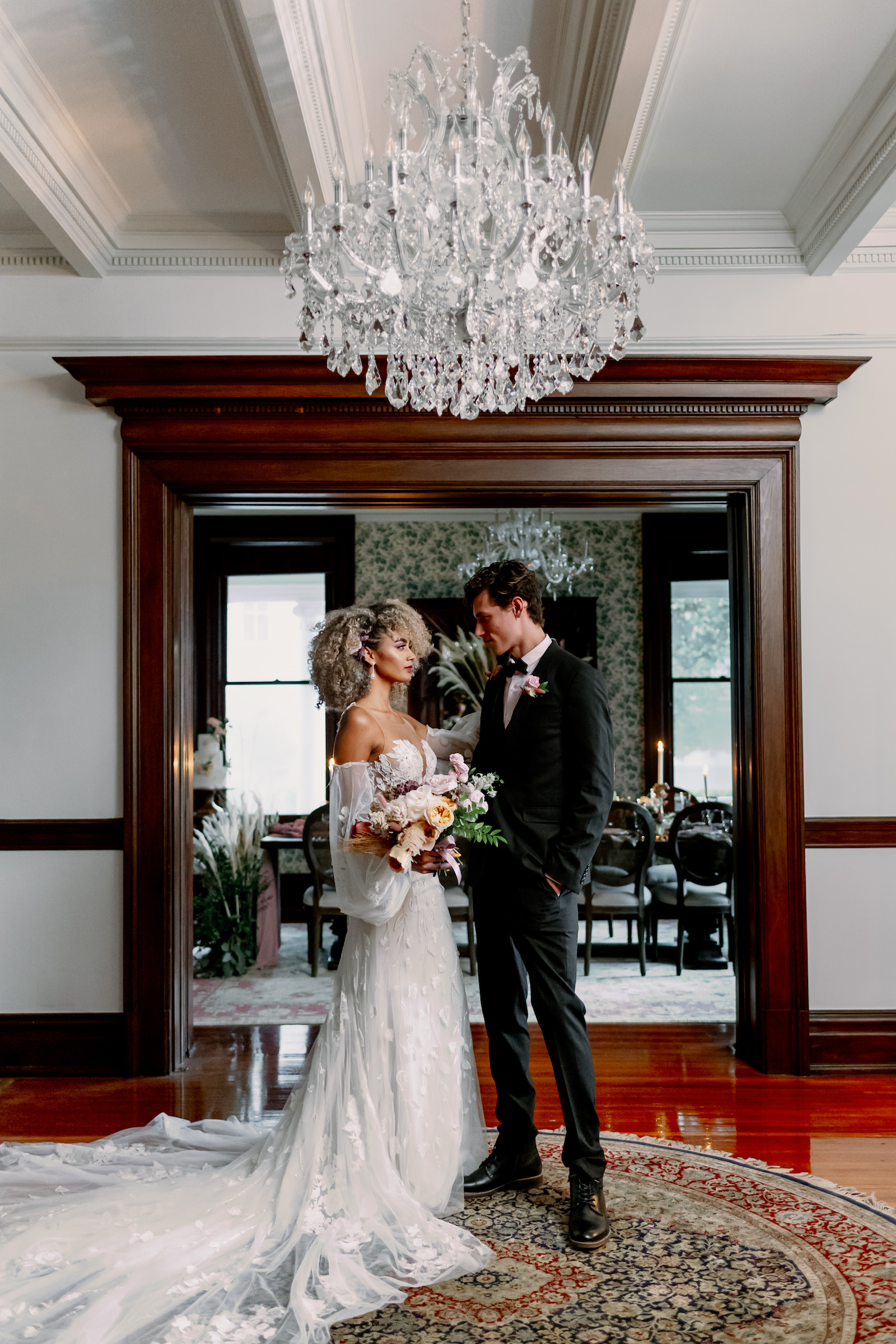 Vintage European Bride and Groom Wedding Portrait | Tampa Bay Wedding Photographer Dewitt for Love | Historic Wedding Venue Anderson House Tampa