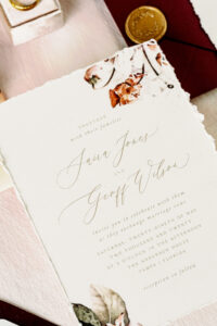 Vintage European Jewel Toned Red Floral Wedding Invitation Suite | Tampa Bay Wedding Photographer Dewitt for Love