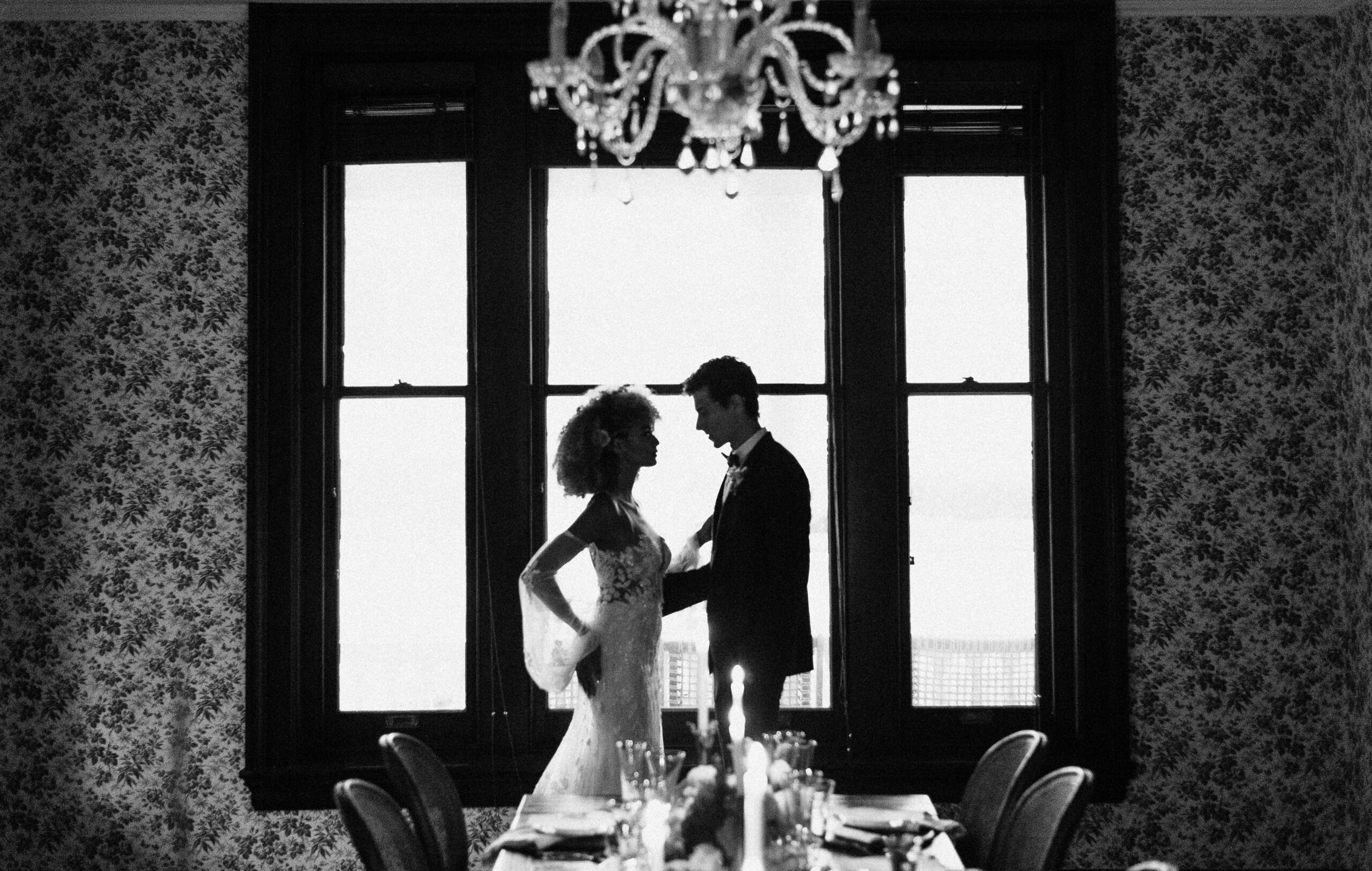 Vintage European Black and White Bride and Groom Wedding Portrait | Tampa Bay Wedding Photographer Dewitt for Love