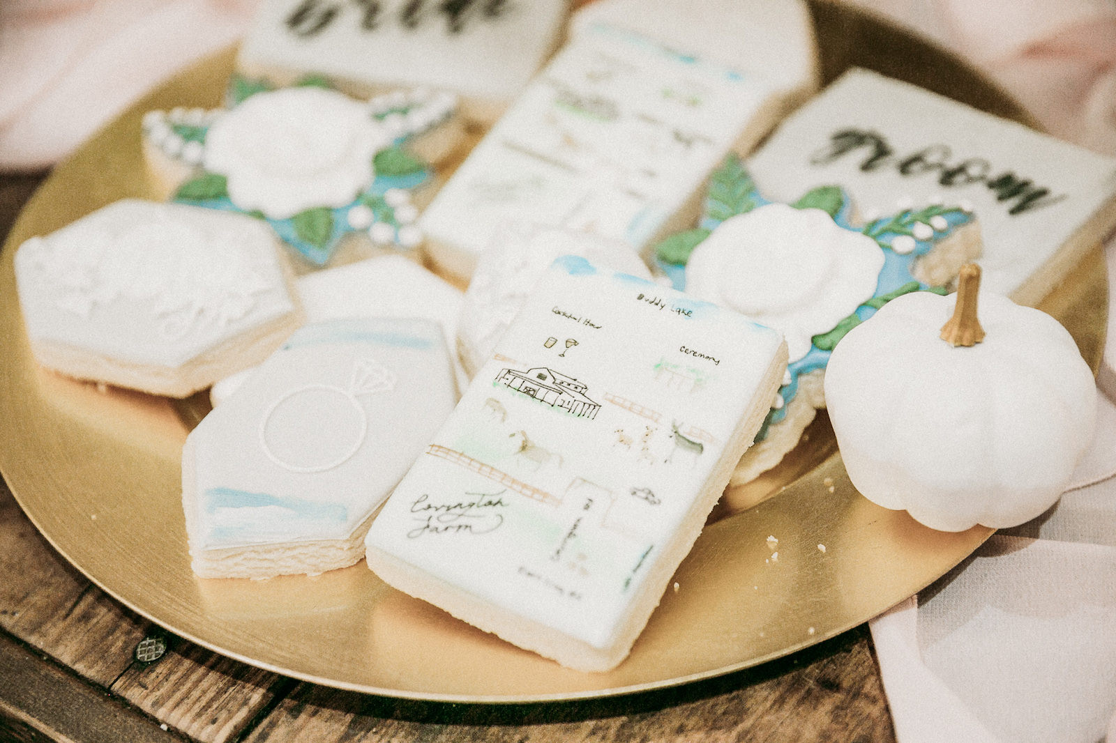 Custom Hand Detailed Cookies Wedding Dessert | Covington Farms