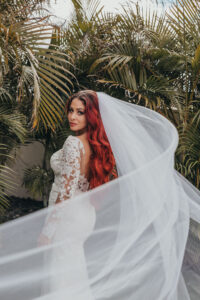 Open Back Long Sleeve Trumpet Style Wedding Dress Bridal Portrait | Tampa Florida Bridal Boutique Truly Forever Bridal