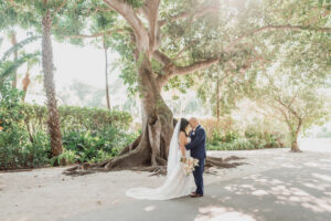 Bride and Groom First Look Wedding Portrait
