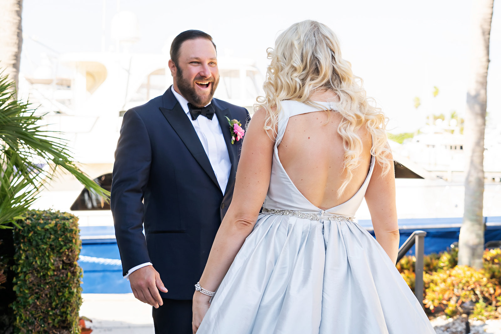 Bride and Groom First Look Wedding Portrait | Tampa Photographer Limelight Photography