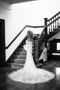 Black and White Vintage European Bridal Beauty Portrait | Tampa Bay Wedding Photographer Dewitt for Love