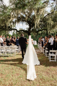 Bride and Father of the Bride Walking Down the Aisle Wedding Portrait | Florida Wedding Photographer Joyelan Photography