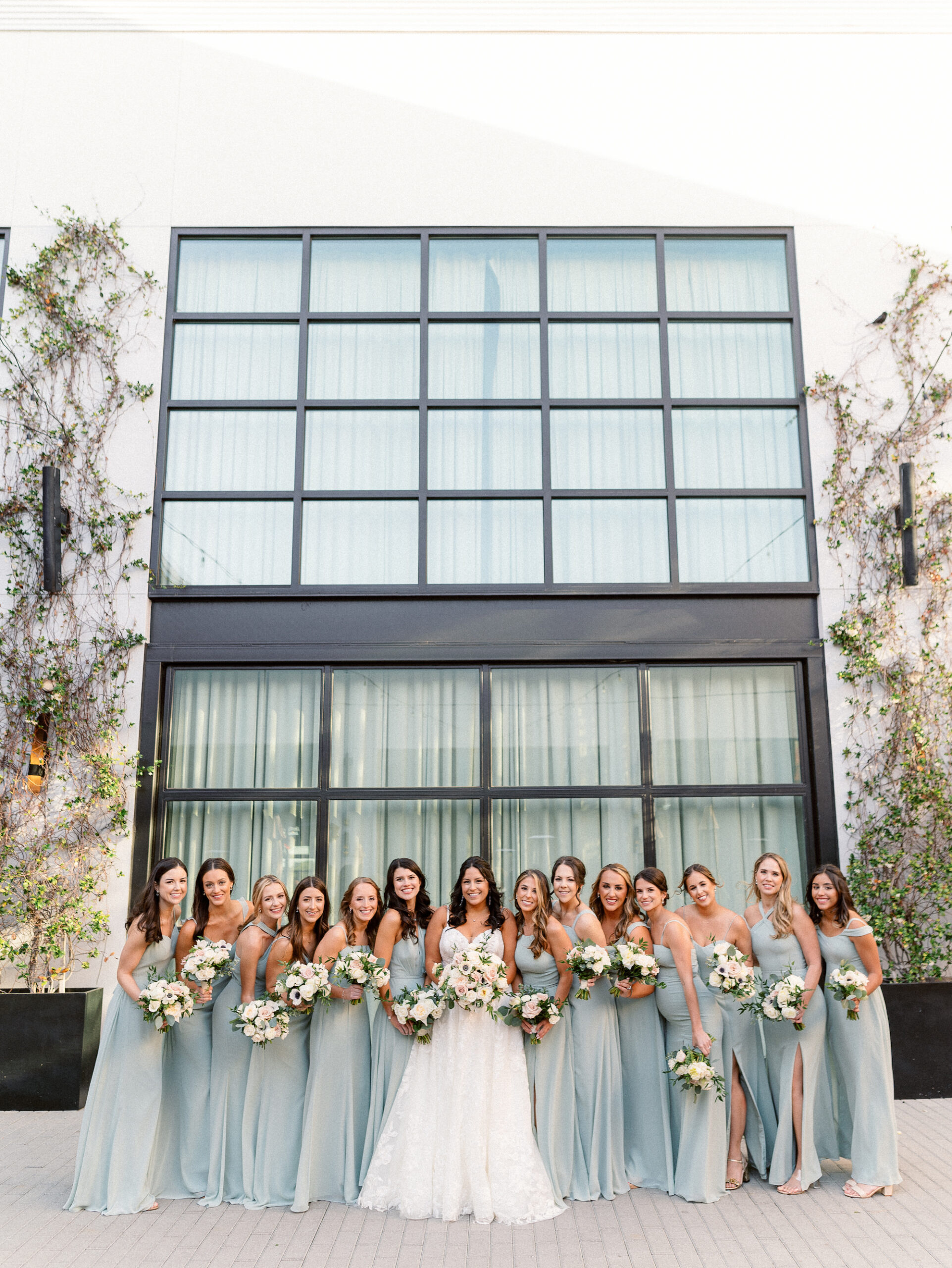 Azazie Mismatched Agave Spring Pastel Dusty Blue Bridesmaids Dresses | Tampa Bay Wedding Hair and Makeup Artist Femme Akoi Beauty Studio