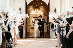 Bride and Groom Just Married Exit Portrait | Harborside Chapel in Safety Harbor Florida
