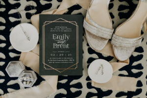 Gatsby Inspired Black and Gold Classic Wedding Invitation | Tampa Wedding Photographer Amber McWhorter Photography