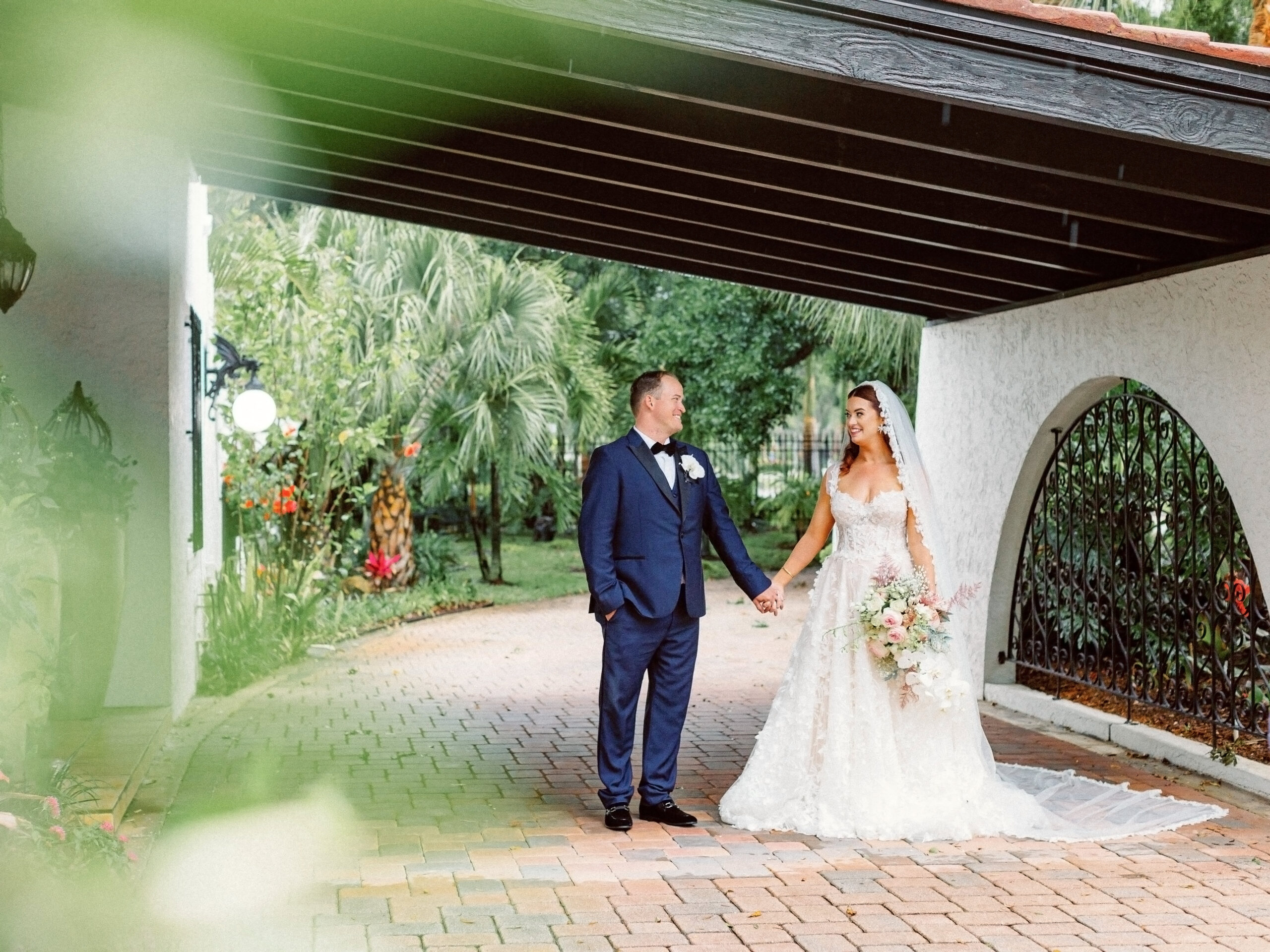 Fairytale Red and Pink Private Residence Wedding, Bride and Groom Wedding Portrait | Tampa Bay Wedding Photographer Dewitt for Love Photography
