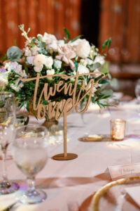 Elegant, Modern Laser Cut Gold Table Numbers | Wedding Reception Ideas