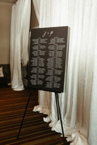 Wedding Seating Chart in Black with White Writing Wedding Decor