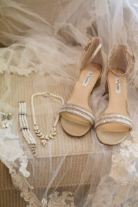 Open Toe Wedding Sandal with Wedding Jewelry and Accessories | Joyelan Photography